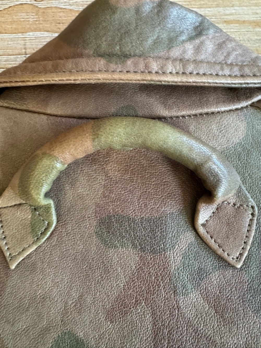 Camo Leather Moto Jacket with Gold Hardware from Kardashian closet/2022 or 2023 - Picture 11 of 11